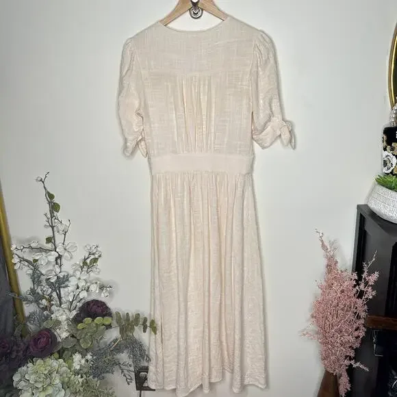 FREE PEOPLE Free-est Love Of My Life Dress Midi Dress Cream Sz S {KK36} - Picture 5 of 7